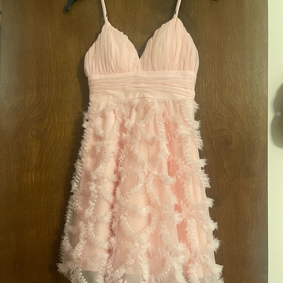 Pink Spaghetti Strap Dress with Textured Design - Picture 1 of 3